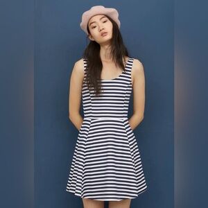 Divided H&M Sleeveless Striped Jersey Dress | Navy & White | Size 6 | Like New